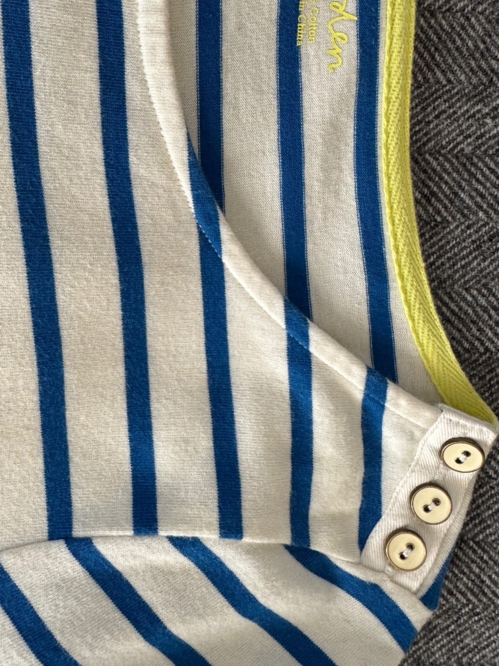DARLING BODEN FRENCH BLUE STRIPE DRESS WITH TWO PATCH POCKETS